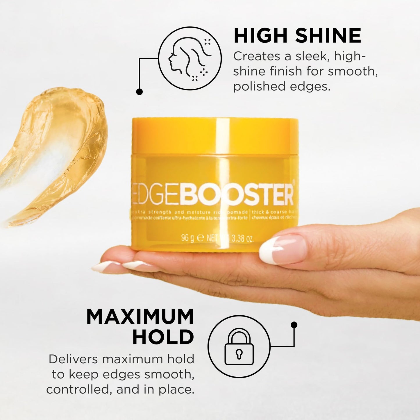 Style Factor Edge Booster Extra Strength & Moisture Rich Pomade | Strong Hold Edge Control Gel for Thick & Coarse Hair | High Shine, Non-Greasy Beauty & Personal Care Style Factor