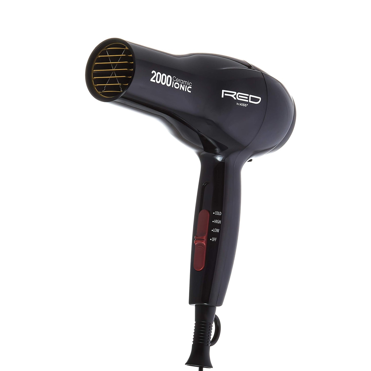 RED by Kiss Hair Dryer Ionic Hair Blow Dryer - Ceramic Technology, Anti-Frizz, 3 Heat Settings, Lightweight, 2 Detangler Piks Beauty & Personal Care Red by Kiss