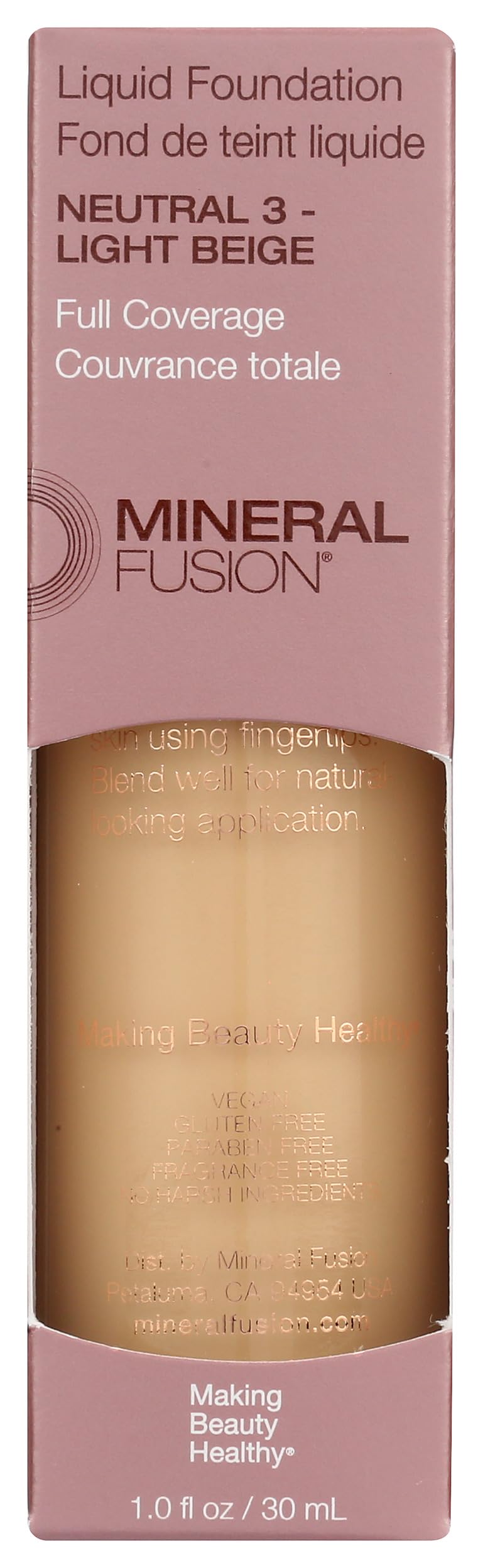 Mineral Fusion Liquid Foundation Neutral 3, 1 Fz Beauty & Personal Care Mineral Fusion