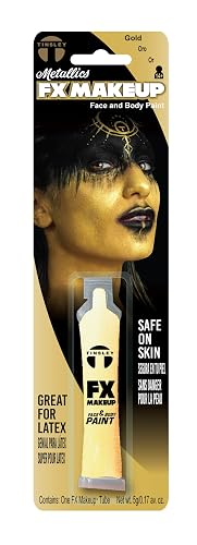 Tinsley Transfers FX Makeup - Face and Body Paint - Water-Based Cream - 7g / 0.24 oz Tube (Metallic Gold) Beauty & Personal Care Tinsley Transfers