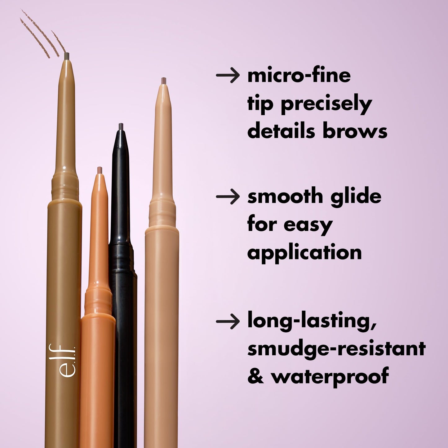 e.l.f. Micro-Fine Brow Pencil, Waterproof Brow Color & Spoolie For Shaping Brows & Creating A Feathered Natural-Looking Finish, Vegan Beauty & Personal Care e.l.f.
