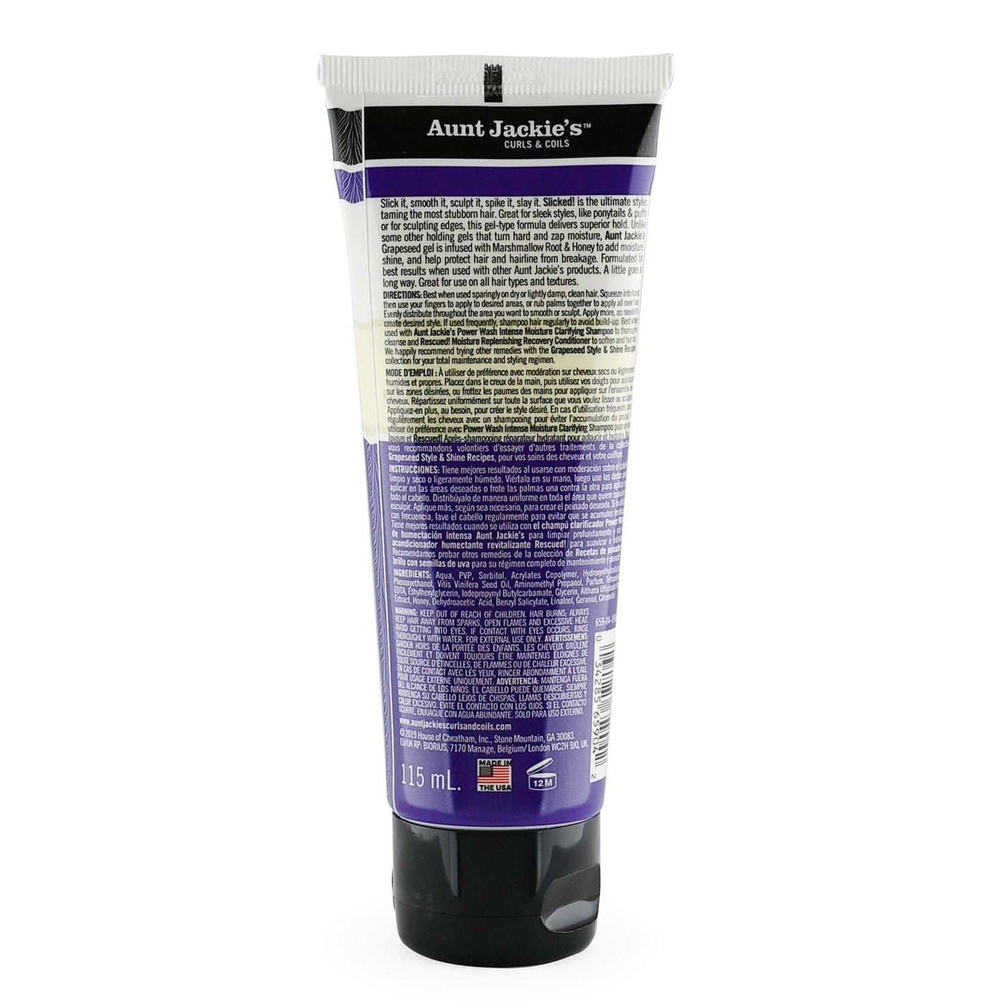 Aunt Jackie's Grapeseed Style and Shine Recipes Slicked Flexible Hair Styling Glue, Superior Hold, 4 Ounce Beauty and Personal Care Aunt Jackie's