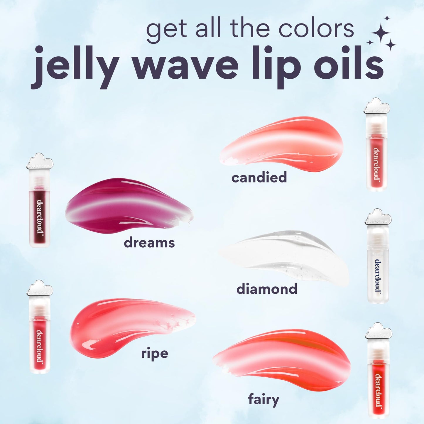 dearcloud Jelly Wave Lush Lip Oil - Clear Lip Gloss and Lip Gloss for Women - Korean skincare essential - Lip Oil for Women with Collagen - Diamond Beauty & Personal Care dearcloud