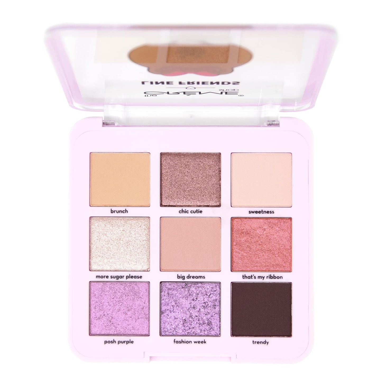 The Crème Shop | LINE FRIENDS - CHOCO’S SWEET & LOVELY Eyeshadow Palette | 9 Rosy Multi-Finish Shades Beauty & Personal Care The Crème Shop