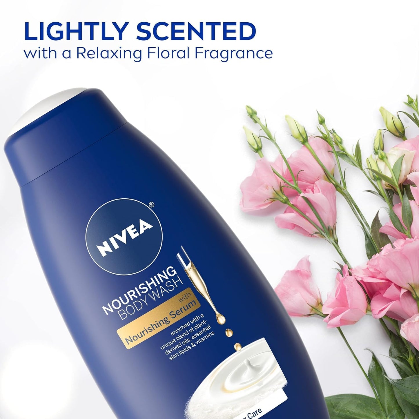 NIVEA Nourishing Care Body Wash with Nourishing Serum, Enriched with a Unique Blend of Plant-Derived Oils, Essential Skin Lipids & Vitamins, 20 Fl Oz Beauty & Personal Care NIVEA