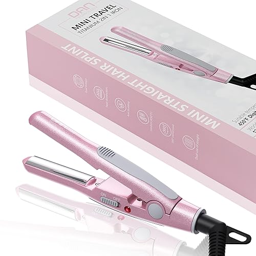 DAN Technology,Small Hair Straightener for Short Hair,1/2" Mini Hair Straightener, Dual Voltage Travel Flat Iron,U-Shaped Plates & 30s Fast Heating Beauty & Personal Care DAN Technology