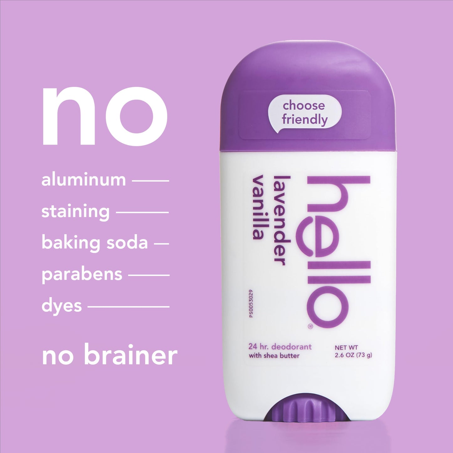 hello Lavender Vanilla Aluminum Free Deodorant for Women and Men with Shea Butter, 24-Hour Freshness, Baking Soda Free Deodorant, Dermatologically Beauty and Personal Care hello