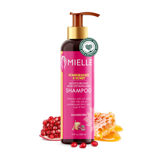 Mielle Organics Pomegranate & Honey Detangling & Moisturizing Shampoo - Curly Hair Shampoo for Women - Enriched with Honey & Babassu Oil to Lift Dirt Beauty & Personal Care Mielle Organics