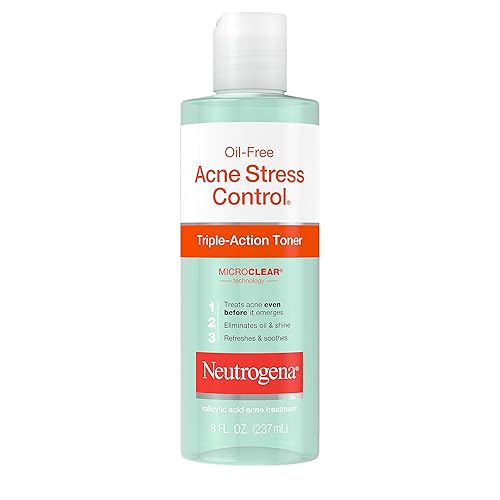 Neutrogena Oil-Free Acne-Fighting Stress Control Triple-Action Facial Toner, Soothing and Refreshing Toner with Salicylic Acid Acne Medicine, Green Beauty & Personal Care Neutrogena