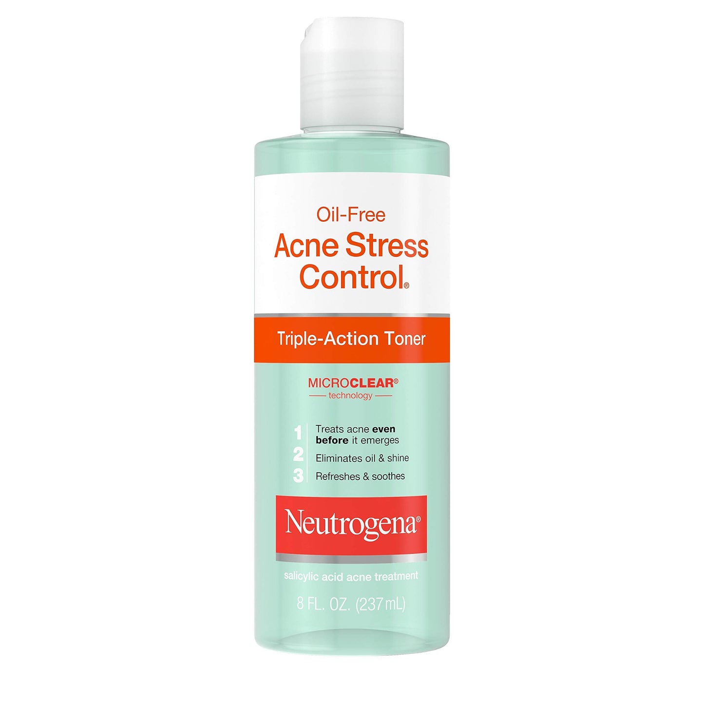 Neutrogena Oil-Free Acne-Fighting Stress Control Triple-Action Facial Toner, Soothing and Refreshing Toner with Salicylic Acid Acne Medicine, Green Beauty & Personal Care Neutrogena