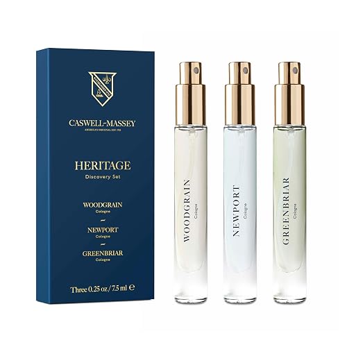 Caswell-Massey Cologne Discovery Set for Men, Travel-Size Cologne Gift Set with Woodgrain, Newport & Greenbriar Scents, Luxury Fragrance Trio, Made in Beauty & Personal Care Caswell-Massey