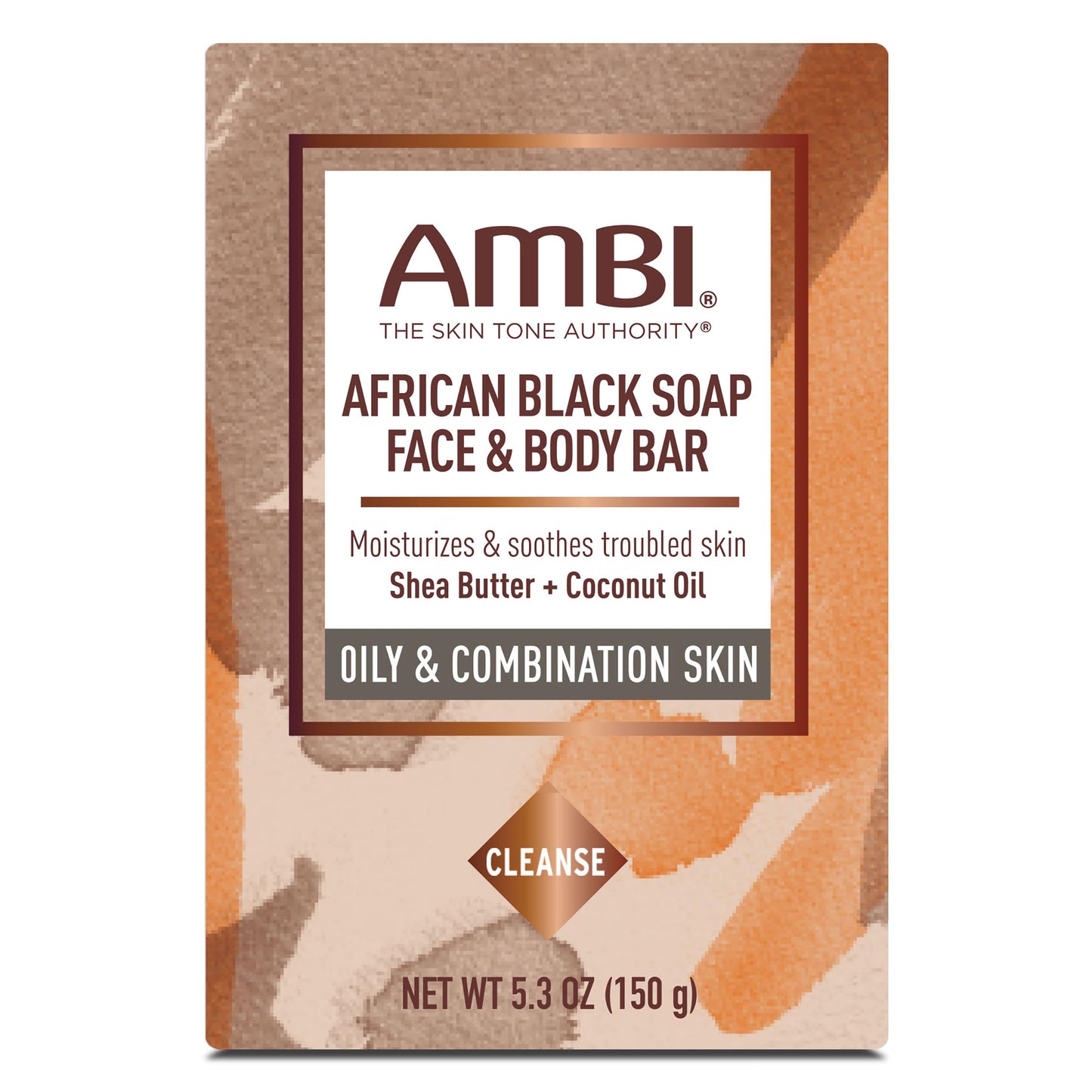 Ambi African Black Soap Face & Body Bar, Cleans and Nourishes Skin, Rinses Clear, 5.3 Ounce Beauty & Personal Care Ambi