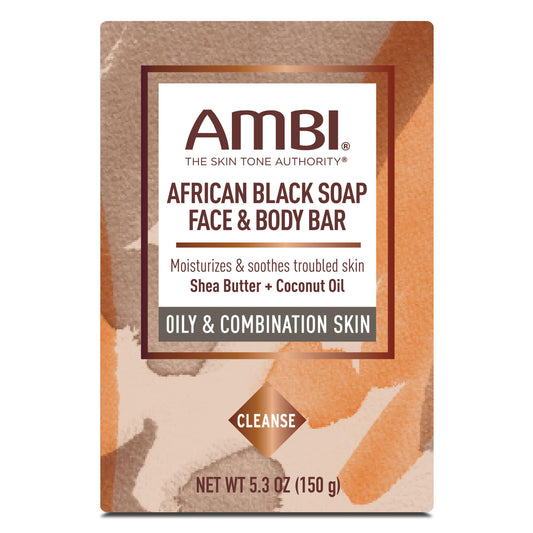 Ambi African Black Soap Face & Body Bar, Cleans and Nourishes Skin, Rinses Clear, 5.3 Ounce Beauty & Personal Care Ambi