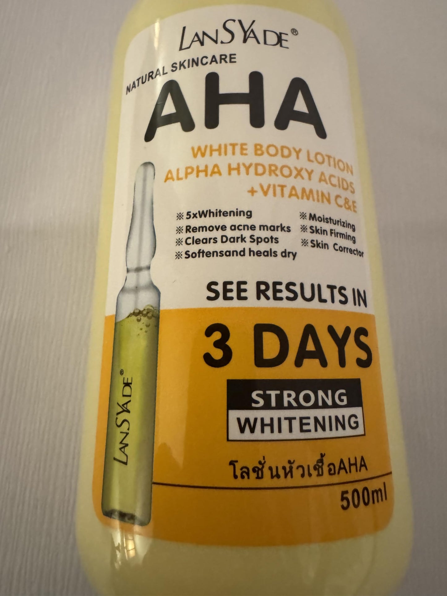 LanSYade AHA Body Lotion with Vitamin C&E, 500ml Beauty & Personal Care LanSYade