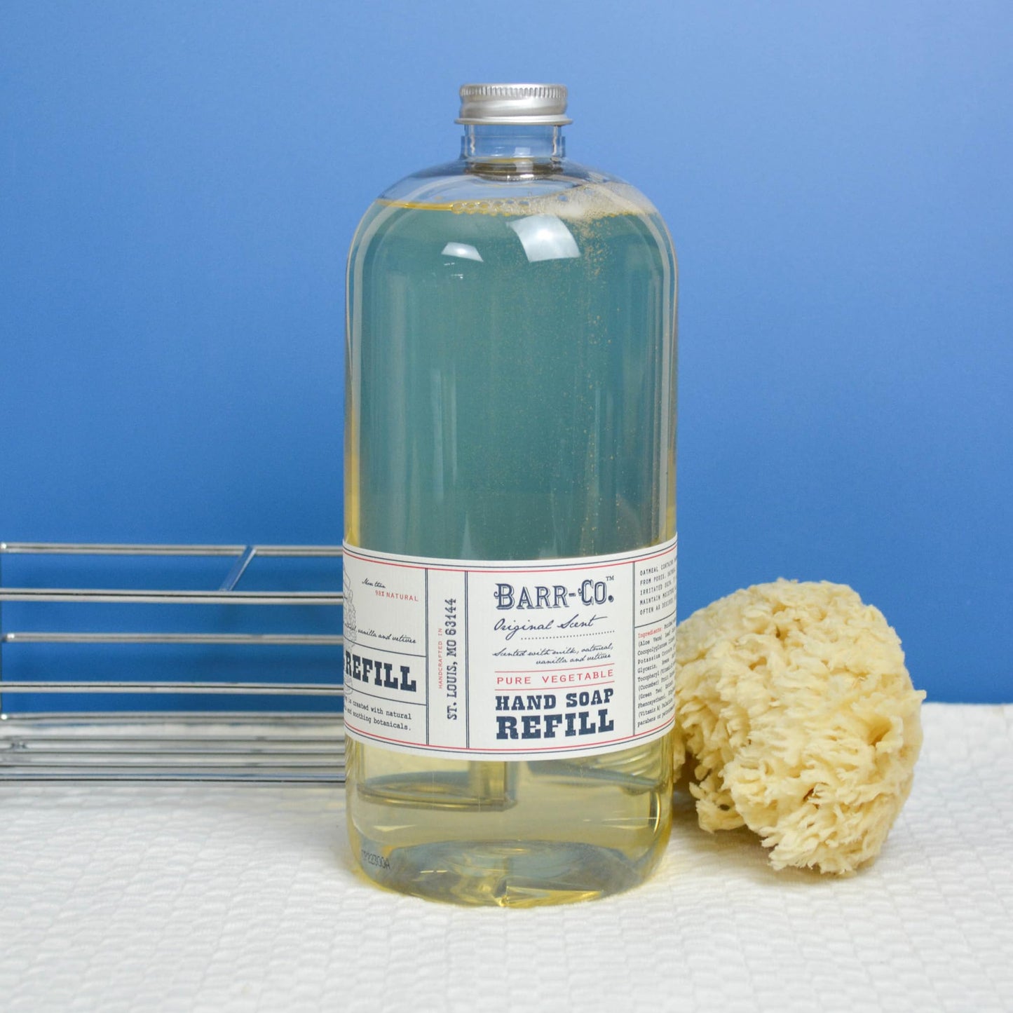BARR-CO. Liquid Soap Refill - Natural Hand Soap with Oat, Vanilla & Vetiver - Vegan, Moisturizing Formula for Bathroom & Kitchen, Original Scent 32fl Beauty & Personal Care BARR-CO