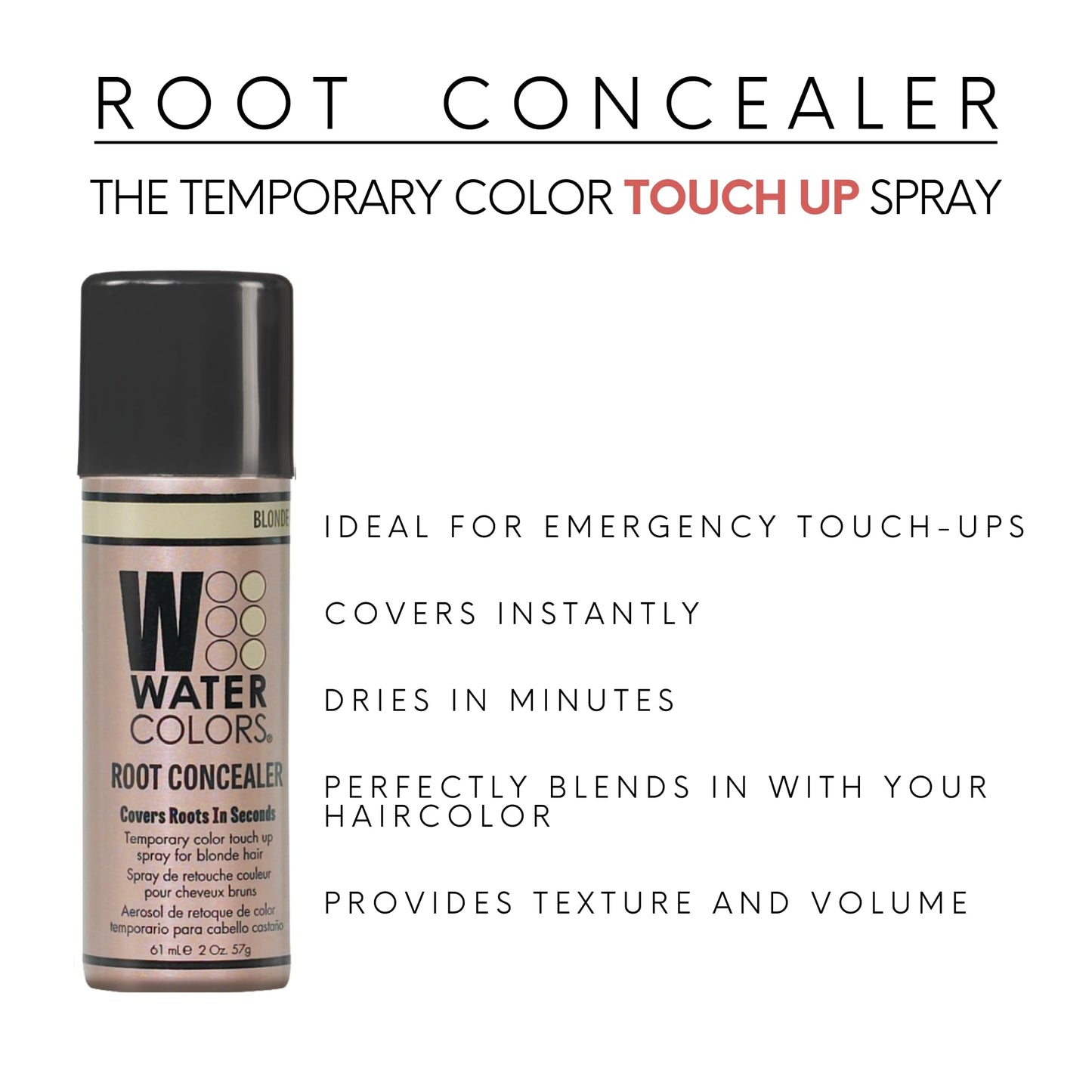 Watercolors Color Root Concealer, Temporary Hair Touch Up Spray Dye for Gray Cover Up (BLONDE) Beauty & Personal Care Watercolors