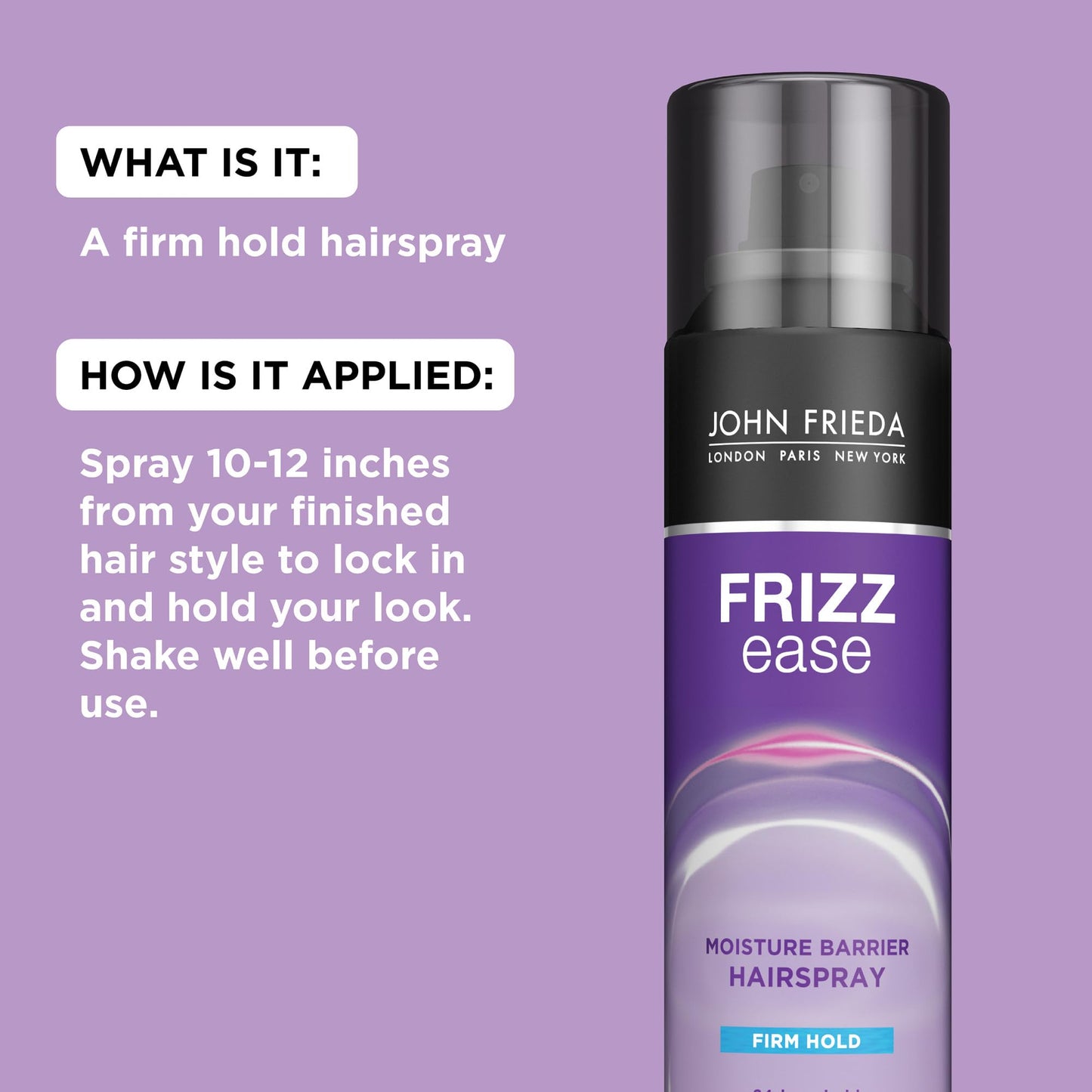 John Frieda Frizz Ease Moisture Barrier Hairspray, Firm Hold Hairspray, Seals Out Moisture, Blocks Frizz, Protects Against Heat, and Keeps Hair Beauty & Personal Care John Frieda