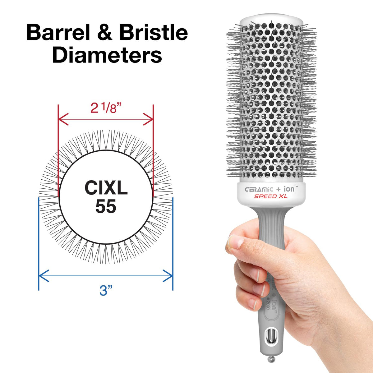 Olivia Garden Ceramic + Ion Speed XL - Extra-Long Round Thermal Hair Brush - Not Electrical - Professional Blowout Brush for Normal to Thick Hair - 2 Beauty & Personal Care Olivia Garden