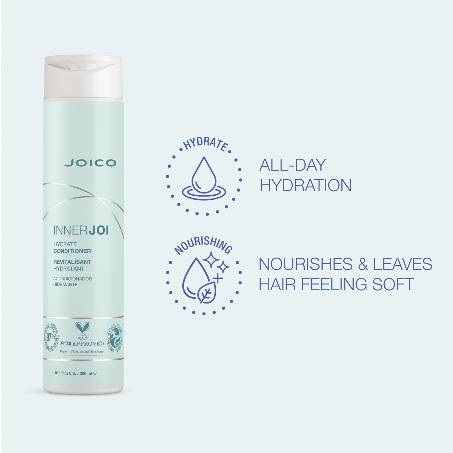 Joico InnerJoi Hydration Shampoo & Conditioner Set | For Dry Hair & Scalp | Sulfate & Paraben Free | Naturally-Derived Vegan Formula | 10.1 Fl Oz Beauty & Personal Care Joico