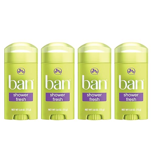 Ban Invisible Solid Antiperspirant Deodorant for Women and Men, 24-Hour Underarm Odor & Sweat Protection, Shower Fresh, 2.6 Oz, Pack of 4 Beauty & Personal Care Ban