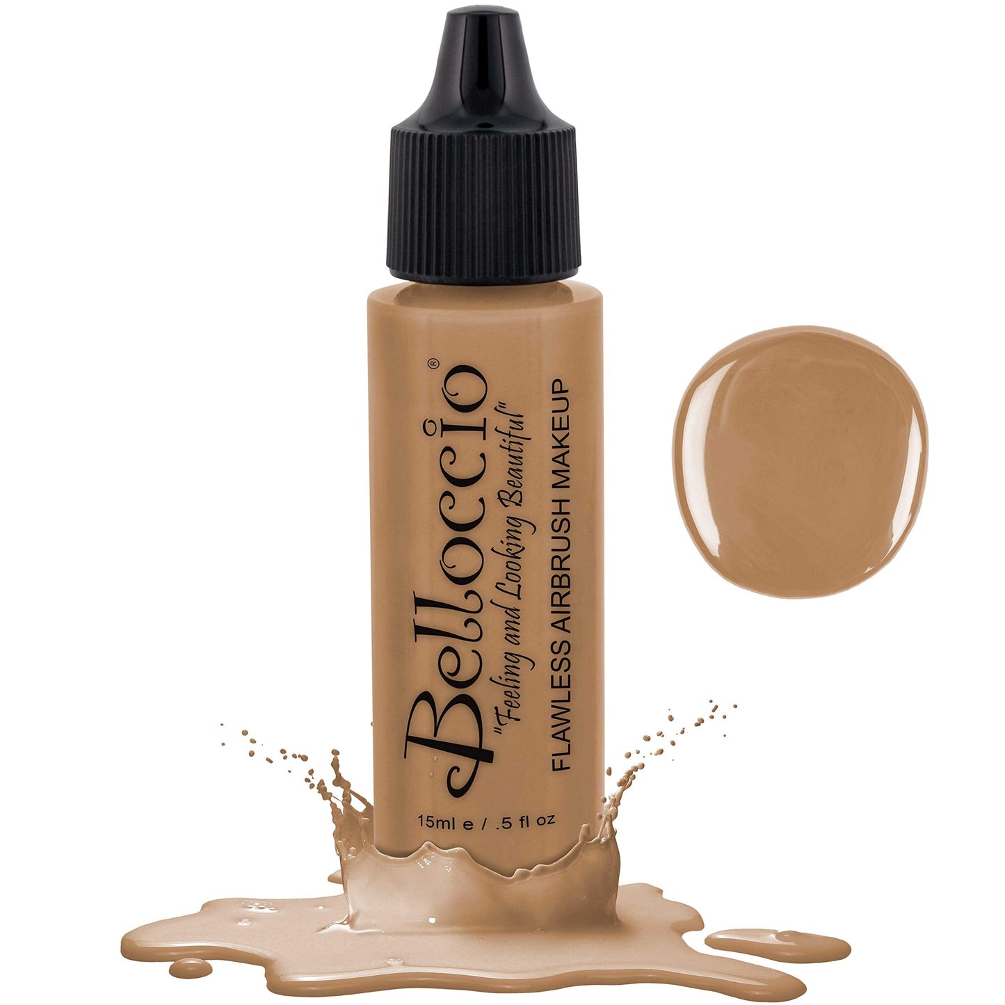 Belloccio's Professional Cosmetic Airbrush Makeup Foundation 1/2oz Bottle: Latte- Medium with Golden Undertones Beauty & Personal Care Belloccio
