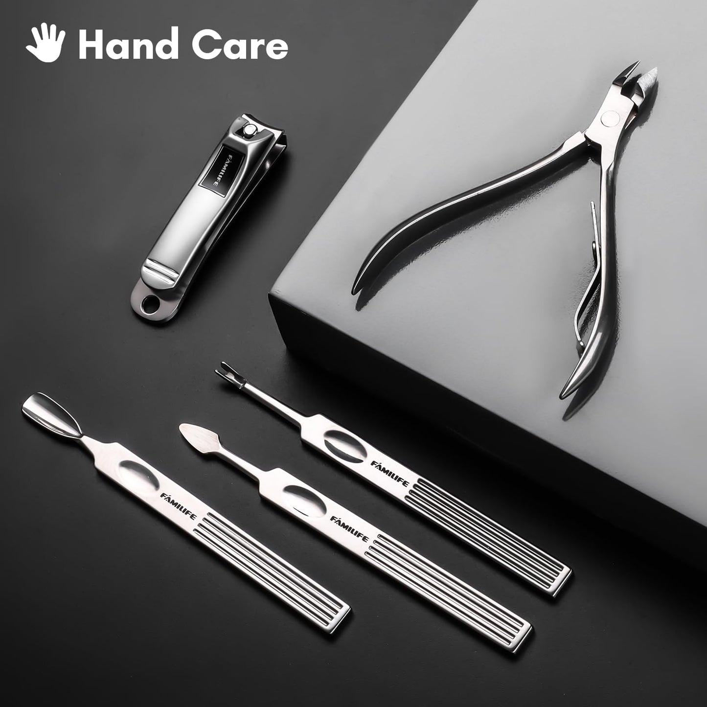 FAMILIFE Manicure Set, Professional Manicure Kit Nail Clippers Set 11 in 1 Stainless Steel Pedicure Tools Nail Kit Men Grooming Tool with Portable Beauty & Personal Care FAMILIFE