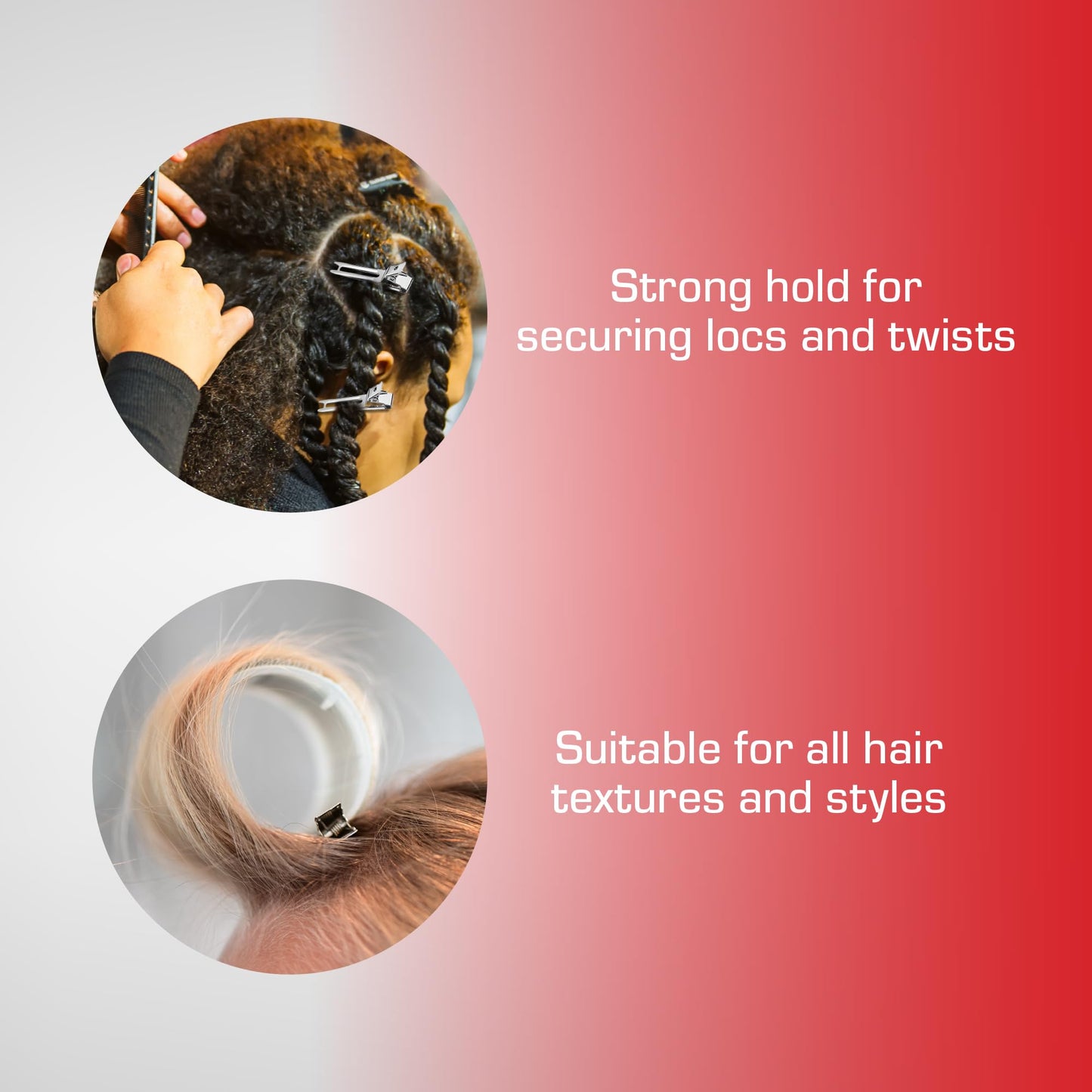 RED by Kiss 80pcs 1.75" Slide-In Hair Clips, Durable Metal Curl Setting Clips for Hairdressing, Sectioning & Retwisting, Rust-Free Hair Pins Beauty & Personal Care Red by Kiss