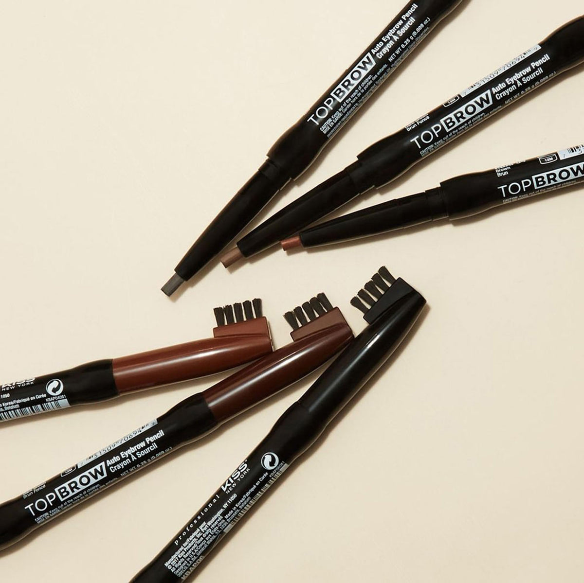 Kiss New York Professional Long-Lasting Eyebrow, Retractable Eyebrow Pencil, Rich Pigmentation, Coconut Oil Infused, Built-in Brush Brow, Sapes Beauty & Personal Care KISS NEW YORK