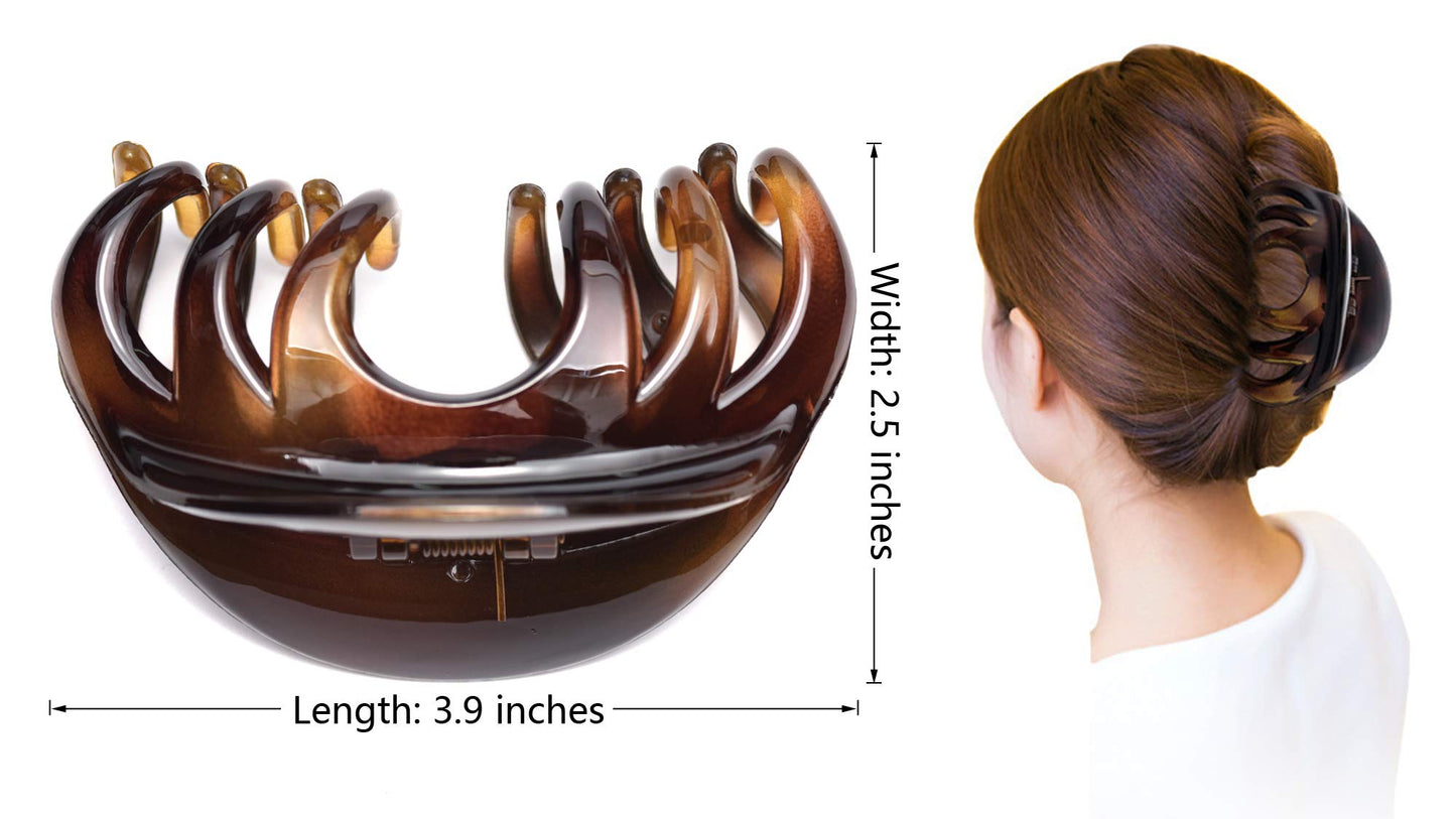Youxuan 4 Inch Hair Claw for Women, Pretty Clip, Grip for Thick Hair, Coffee Beauty & Personal Care YOUXUAN