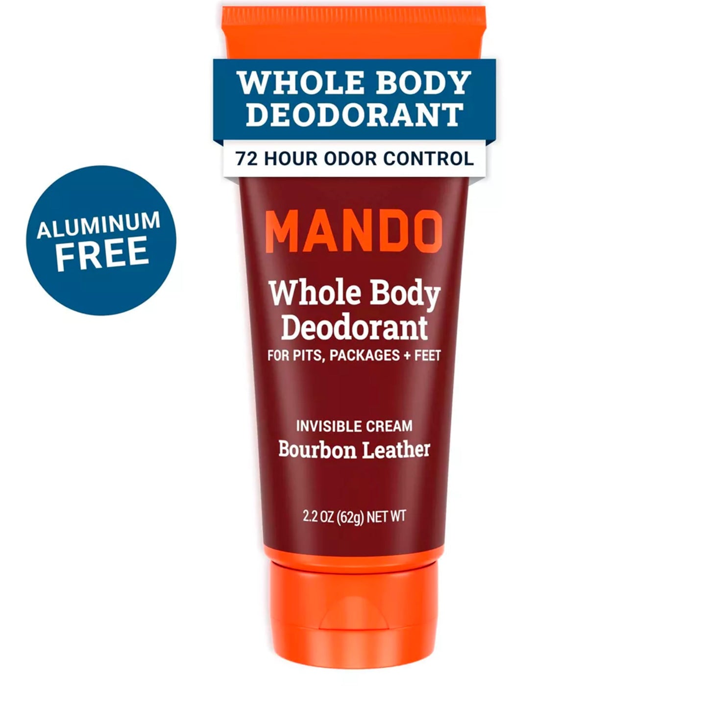 Mando Whole Body Deodorant - Men's Aluminum-Free Invisible Cream Deodorant - Bourbon Leather - 2.2oz - Pack Of 01 Beauty and Personal Care Mando