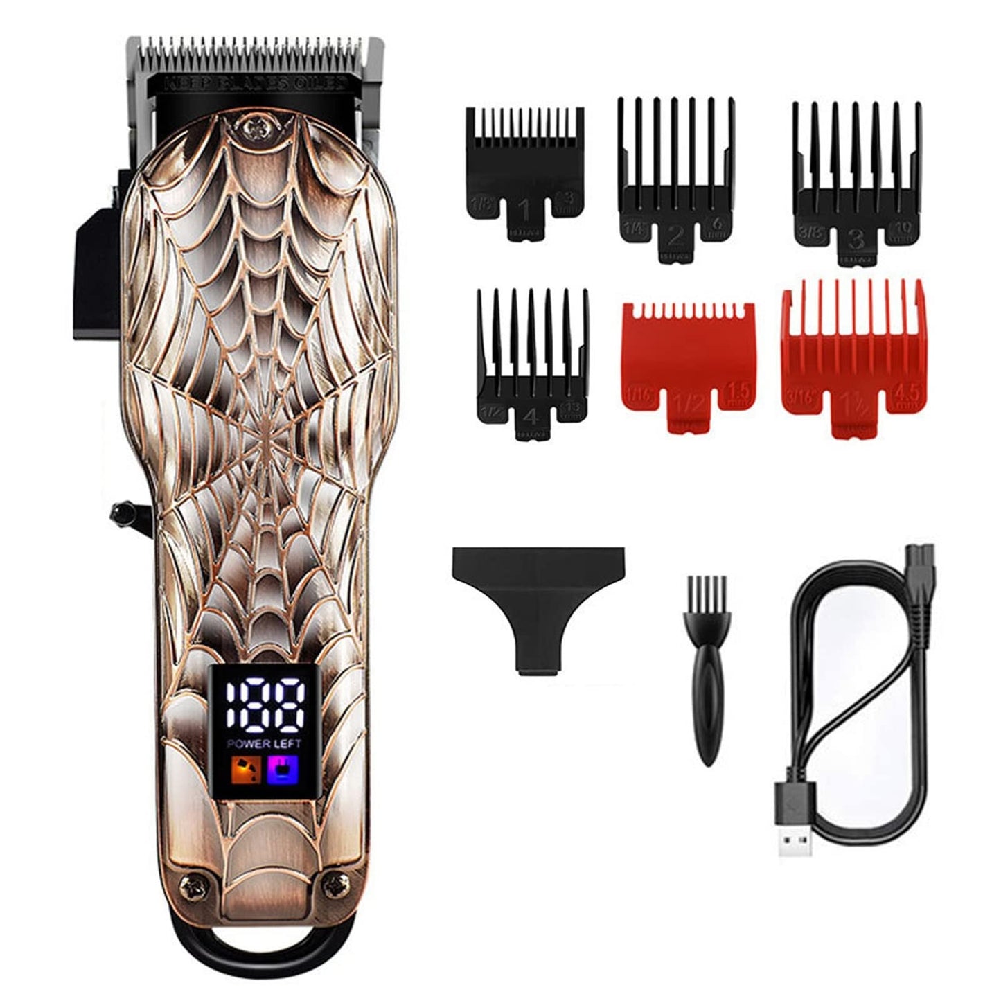 GLESVOWIO Pro Hair Clipper Professional Barber Clippers Home Cutting Machine with LCD Display Adjustable Cone Rod Trimmer for Men Grooming Kit Beauty and Personal Care GLESVOWIO