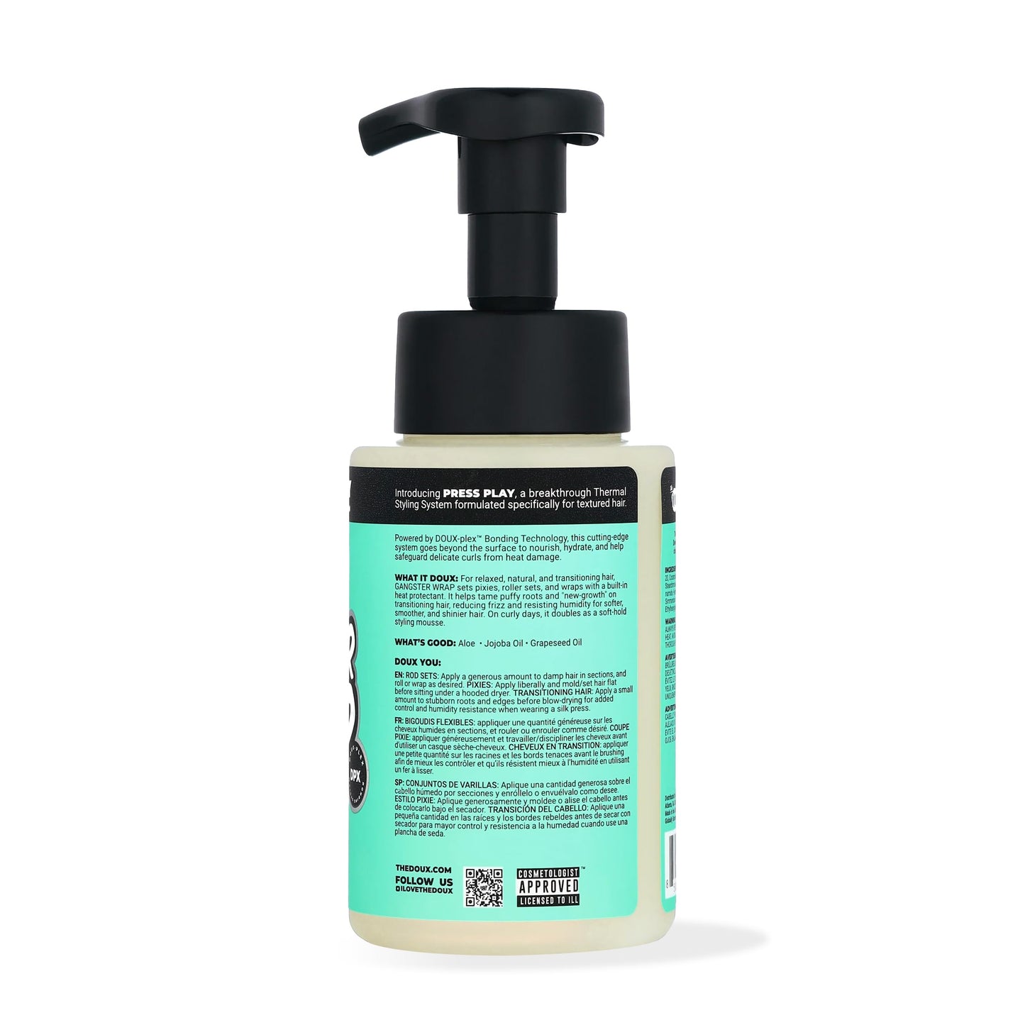 The Doux GANGSTER WRAP Foaming Wrap Lotion - Mousse for Curly Hair - One-Step Styler for Blowouts, Roller Sets, and Pixies Beauty & Personal Care The Doux
