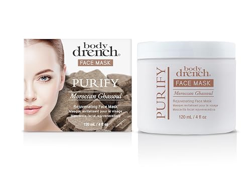 Body Drench Purify Moroccan Ghassoul Rejuvenating Face Mask, 4 oz Beauty & Personal Care Body Drench