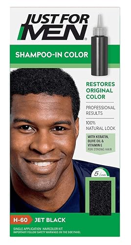 Shampoo-In Hair Color Jet Black - H-60 by Just For Men for Men - 1 Application Hair Color Beauty & Personal Care Just for Men