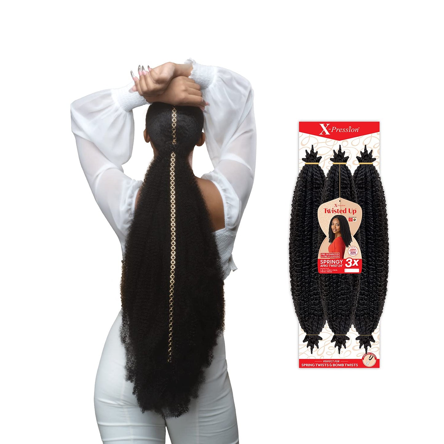 X-pression Braid Outre Crochet Braids X-Pression Twisted Up 3X Springy Afro Twist 24inch (1-pack, 2T1B/30) Beauty & Personal Care x-pression