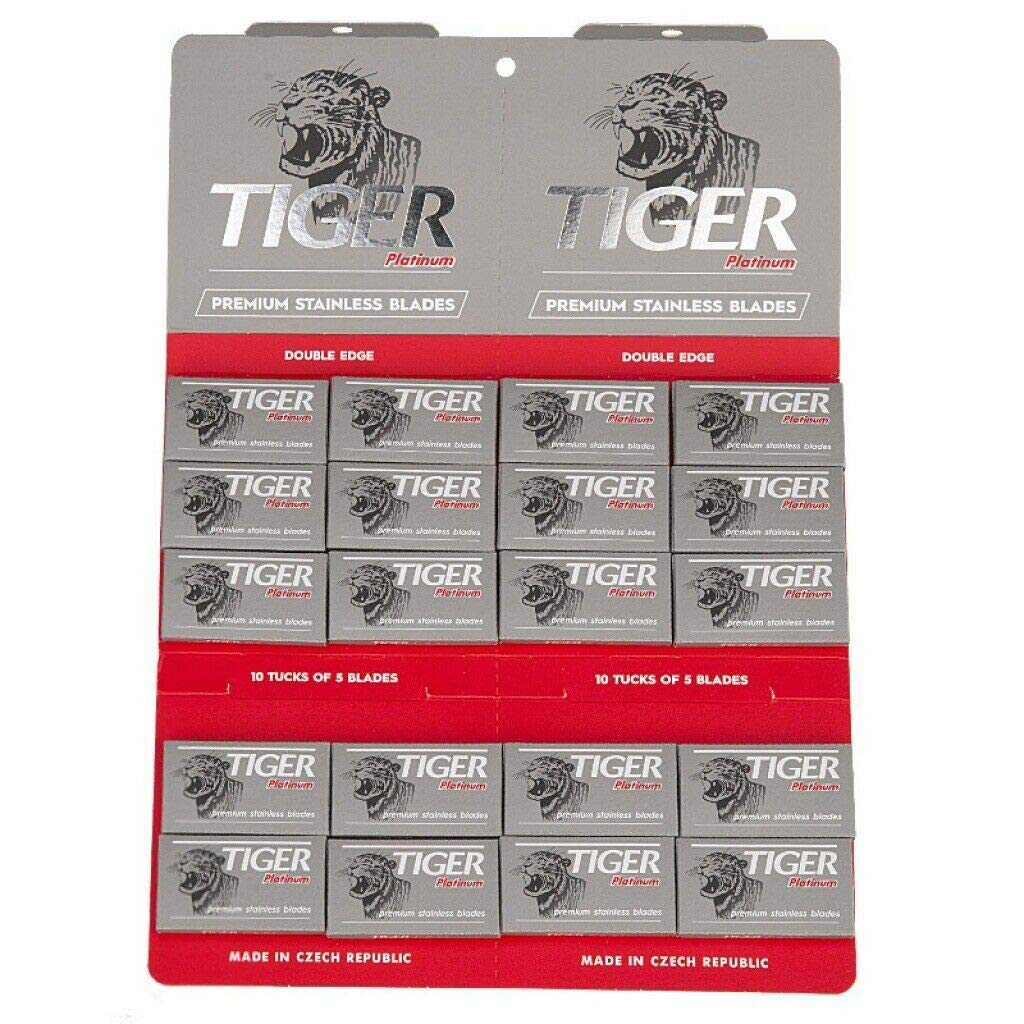 Czech Blades 100 Tiger Platinum Double Edge Razor Blades Beauty and Personal Care Czech Blades