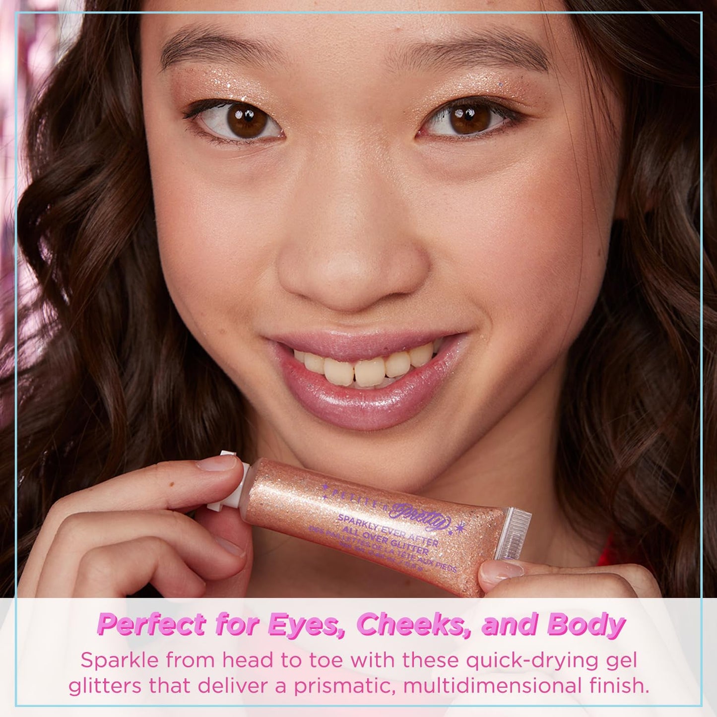 Petite N Pretty Glitter Makeup Set - Shimmering for Eyes, Cheeks, and Body - Glow Up Stick & All-Over Glitter in Pink Sherpa Bag for Kids, Teens Beauty & Personal Care Petite 'N Pretty