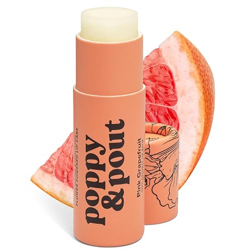 Poppy & Pout Pink Grapefruit Jumbo Lip Balm | All Natural Lip Balms & Moisturizers | Hydrates with Beeswax, Vitamin E, Organic Coconut Oil | Beauty & Personal Care Poppy & Pout