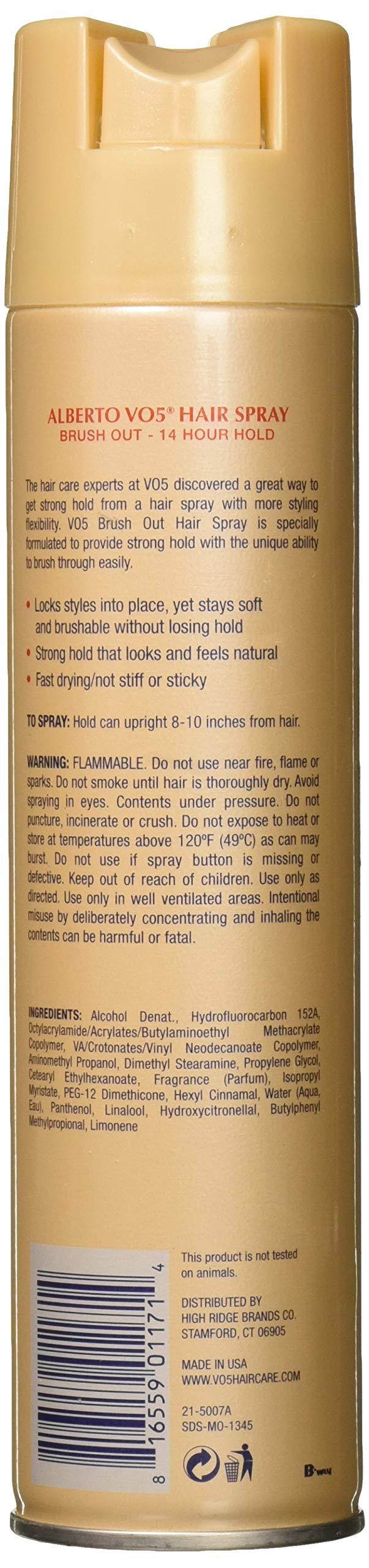 Alberto VO5 Crystal Clear Brush Out Hair Spray - Volumizing Hair Spray for Styling - Frizz and Humidity Control - Clear Spray Formula - 8.5 oz Beauty & Personal Care Alberto VO5