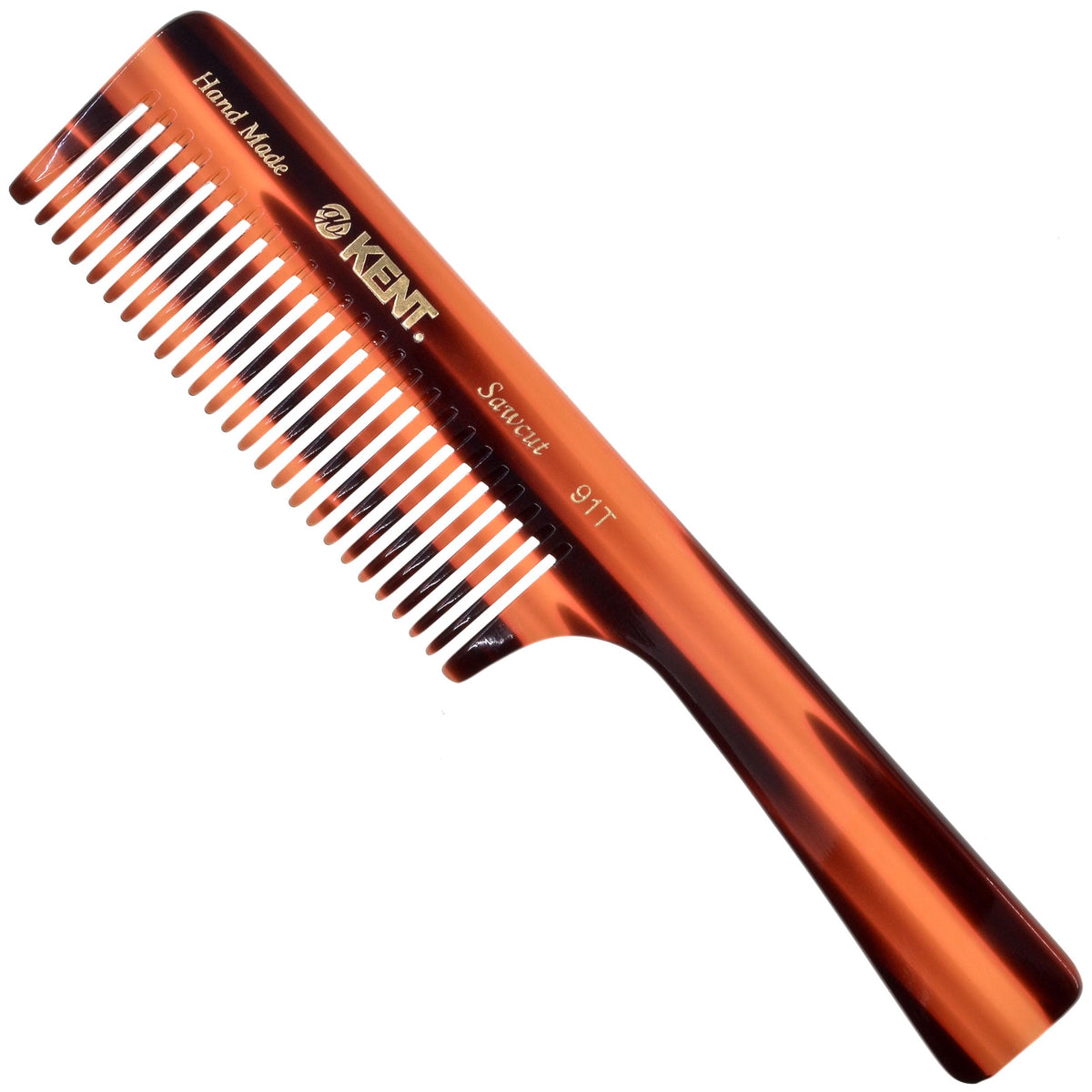 Kent 91T Wide Tooth Detangler Hair Comb for Women and Men - for Curly and Wavy Hair - Wet Hair Comb, Large Handle Wide Tooth Shower Comb for Effective