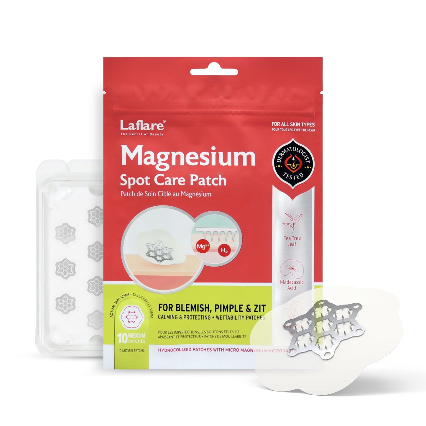 Laflare FreeGo Magnesium Pimple Patches for Face. Blemish.Zit & Dark Spots from Post-Blemish, Pimple .Zit. Self Dissolving,Hydrocolloid, Tee Tree oil Beauty & Personal Care Laflare