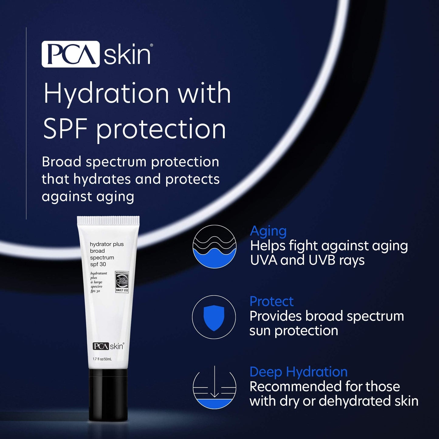 PCA SKIN Hydrator Plus Broad Spectrum SPF 30 - Oil-Free Ultra-Hydrating Face & Body Sunscreen with 5.4% Zinc Oxide (1.7 fl oz) Beauty & Personal Care PCA SKIN