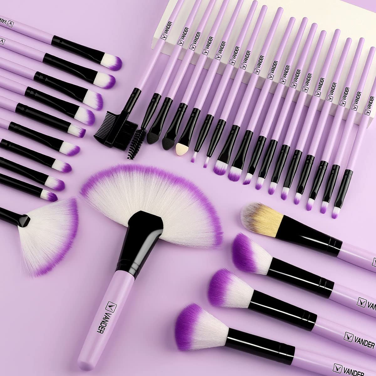 Make up Brushes, VANDER Professional 32pcs Makeup Brush Set, Makeup Brushes Set Foundation Blending Cosmetic Brush Set Kit,Purple Beauty & Personal Care Vander