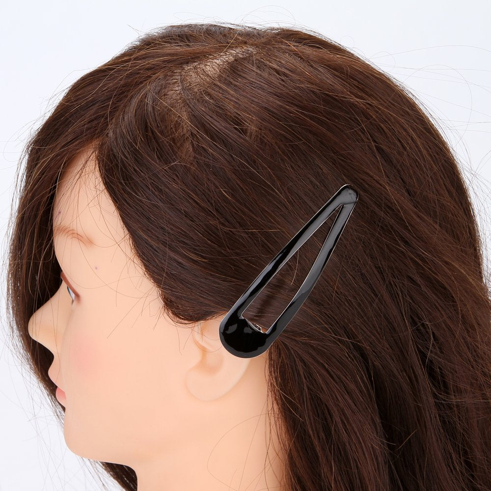 LONEEDY Pack of 10 Large Metal Stoving Varnish Hair Snap Clips,3.5 inch Long No-slip Hair Clips Barrettes For Women and Girls (Black) Beauty & Personal Care LONEEDY