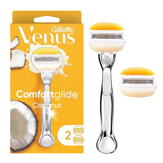Gillette Venus Comfortglide with Olay Coconut Womens Razor Handle + Blade Refills, Silver, 2 Count Beauty and Personal Care Gillette Venus