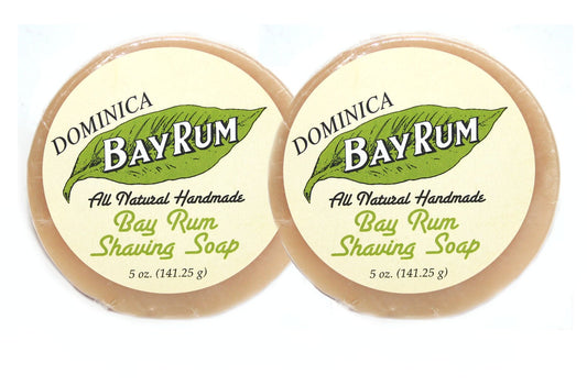 Dominica Bay Rum Handcrafted Shaving Soap Oval Two Pack - the classic scent of Bay Rum in a hard shaving soap Beauty and Personal Care Dominica Bay Rum