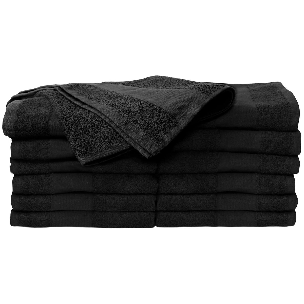 ForPro Premium Bleach Tough Salon Towels, 12ct, Black, 27" L x 16" W
