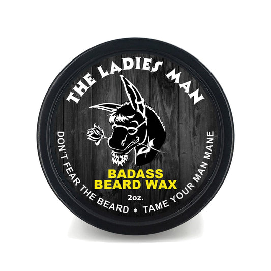 Badass Beard Care Beard Wax for Men - Ladies Man Scent 2 oz - Shea Butter Argan Jojoba Beeswax - Lemon Vanilla - Medium Hold Beard and Mustache Wax Beauty and Personal Care Badass Beard Care