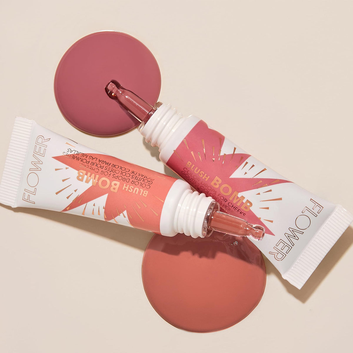 FLOWER Beauty By Drew Barrymore Liquid Blush Makeup Bomb Color Drops -Silky Lightweight Formula + Gel Cream Blush for Cheeks - Radiant + Glossy Finish Beauty & Personal Care FLOWER BEAUTY