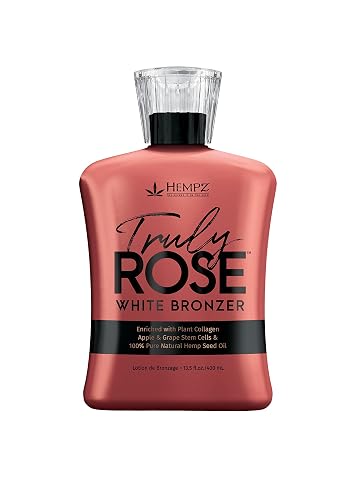HEMPZ Truly Rose White Bronzer - Herbal Moisturizing Self Tanning Lotion for Tanning Beds, Beach, Sun 13.5 Fl OZ Beauty & Personal Care Hempz